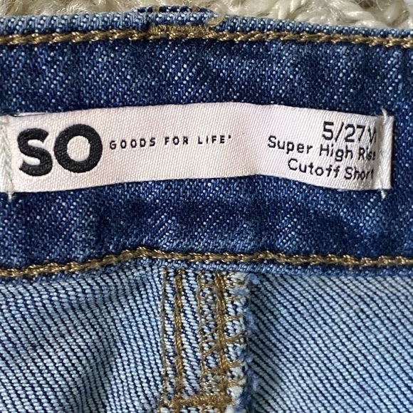 SO Denim Jean  Distressed  Women’s Size 5/27 Super High Rise Cutoff Shorts - Picture 4 of 5